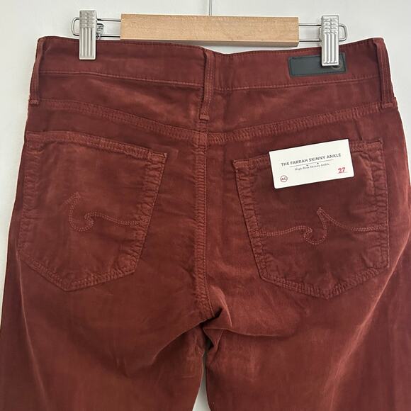 AG Adriano Goldschmied The Farrah Skinny Ankle Corduroy Rust 27 NWOT - Picture 6 of 10